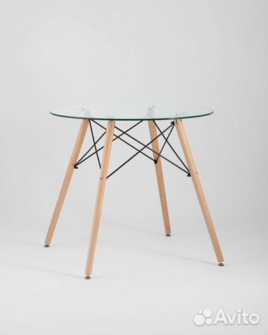 Обеденная группа стол eames D80 стеклянный, 2 стул Обеденная группа стол eames D80 стеклянный, 2 стул