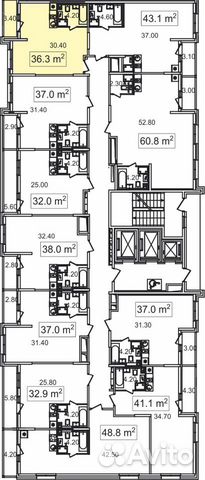 1-к квартира, 36.3 м², 4/26 эт. 1-к квартира, 36.3 м², 4/26 эт.