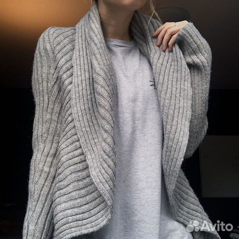 Серый шерстяной кардиган Alpaca Trending Co