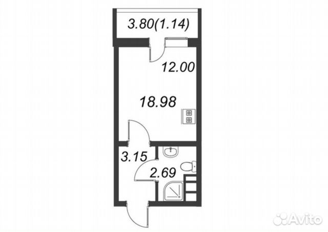 Студия, 19 м², 9/13 эт. Студия, 19 м², 9/13 эт.
