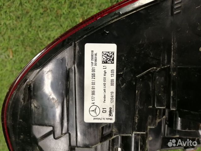 Фонарь задний лев наружный Mercedes Benz A-Klass