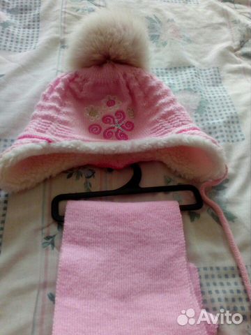 Зимняя шапочка с шарфиком на девочку