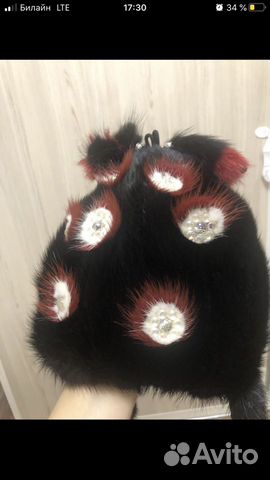 Детская норковая шапка