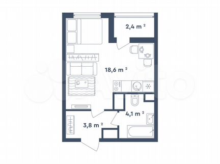 Квартира-студия, 27.7 м², 2/26 эт.
