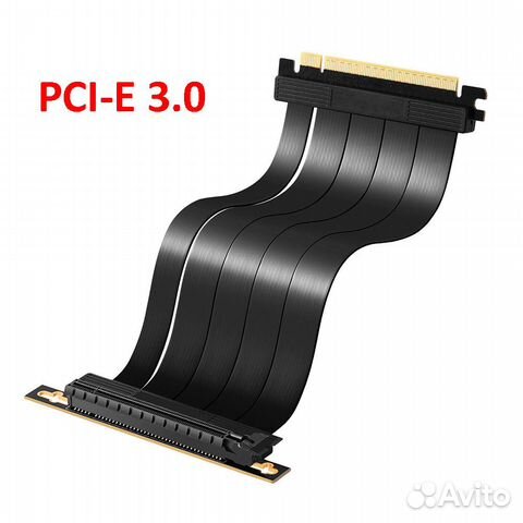 Райзер pcie 3.0 x16 x16 20см 90гр на шлейфе гибкий