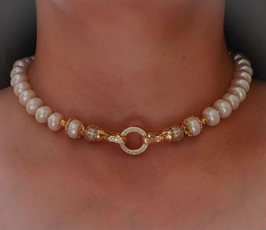 Свадебный комплект с натуральным жемчугом