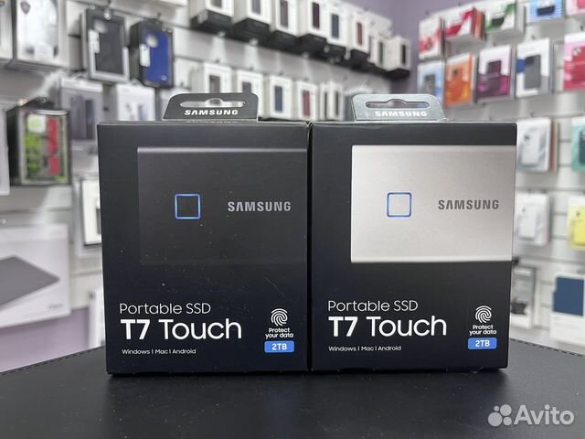 Портативный SSD Samsung T7 Touch USB 3.2 2TB новый