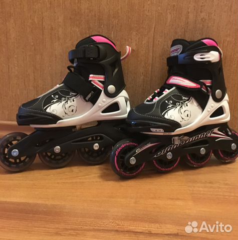 Коньки роликовые раздвижные (р-р 28-32) + защита
