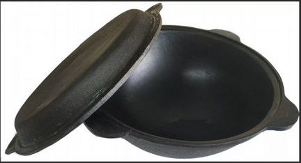 Крышка сковородка чугунная на казан 10 литров