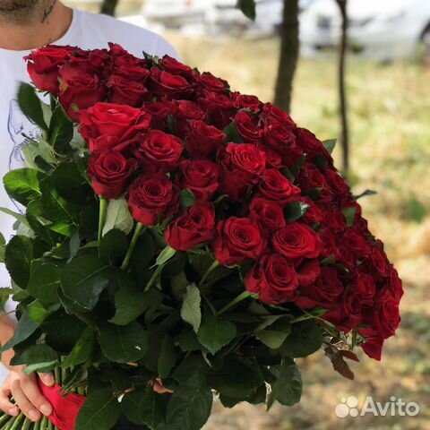 Букеты из 101 розы 70см