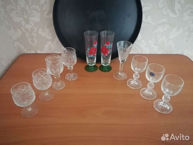 Рюмки, фужеры, бокалы хрустальные