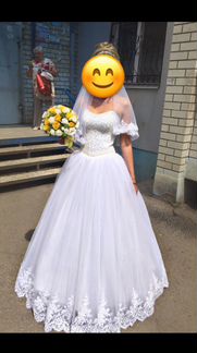 Свадебное платье 42-44-46 б/у