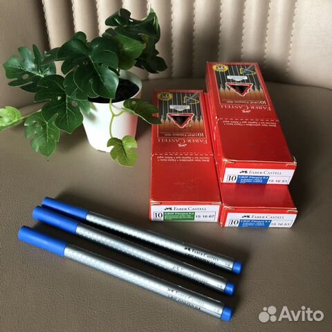 Ручка капиллярная Faber-Castell синяя, 0,4мм