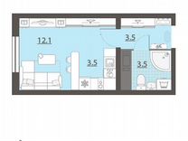Квартира-студия, 22,2 м², 23/25 эт.
