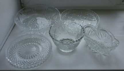 Хрусталь СССР: Ваза, блюдца, рюмки и др