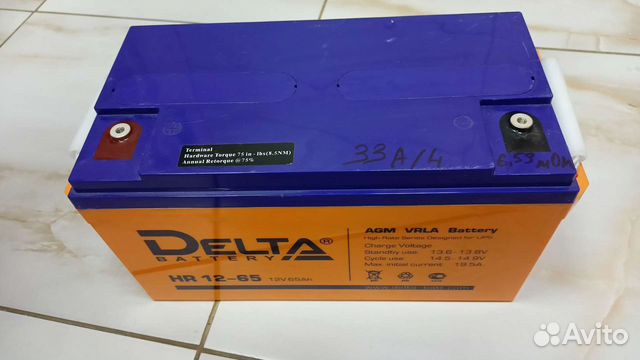 Аккумулятор AGM Delta HR 12-65