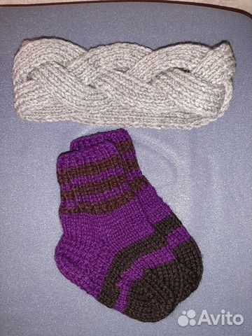 Носки+повязка на голову на возраст 1 год