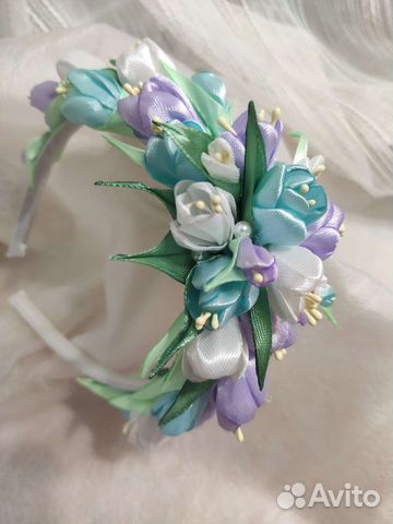 Ободок для волос с цветами