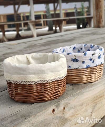 Плетеные корзины с чехлом