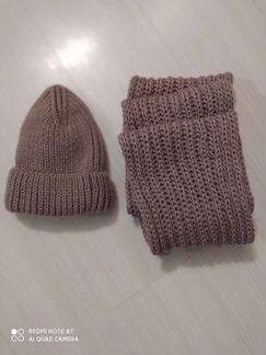 Шапка+ шарф женская зима новые