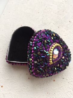 Шкатулка. Яйцо. фарфор. Индия. Стразы. Ручная раб