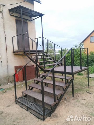 Лестница металлическая уличная изготовление монтаж