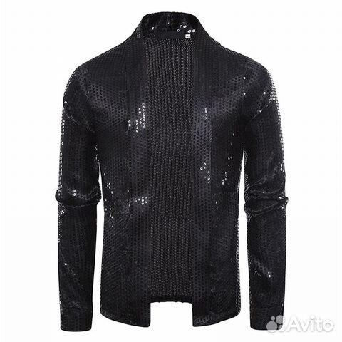 Кардиган черный с пайетками блестящий