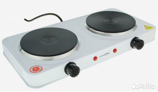 Плитка двухконфорочная 2000 Вт, диск d.15,5см