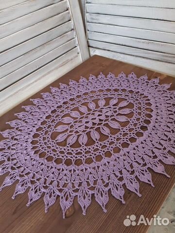 Салфетка интерьерная кружево вязаная хлопок
