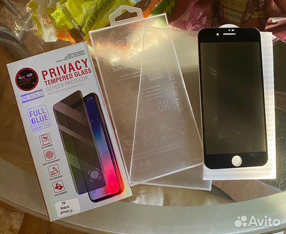 Защитное стекло на iPhone 7 / 8 plus Анти-Шпион