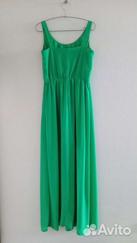Платье макси зеленое