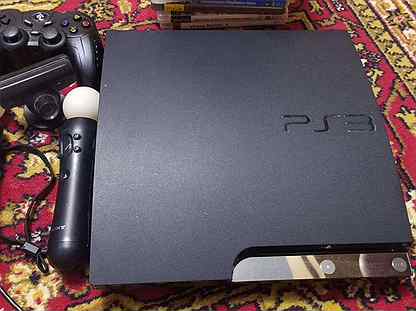 Sony Playstation 3 Slim с беспроводным геймпадом
