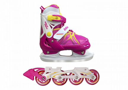 Коньки раздвижные 2в1 AS410 (р-р 39-42) 8585