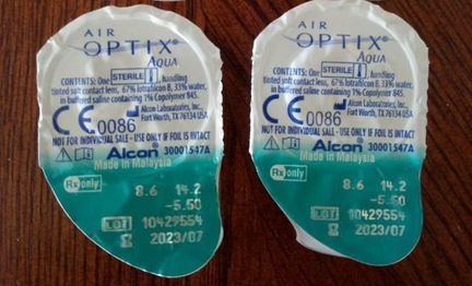 Контактные линзы alcon AIR optix aqua -5,5