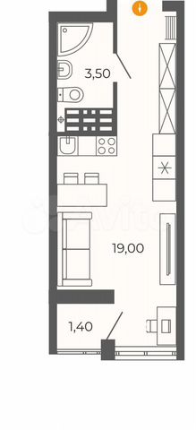 Квартира-студия, 23,9 м², 13/26 эт.