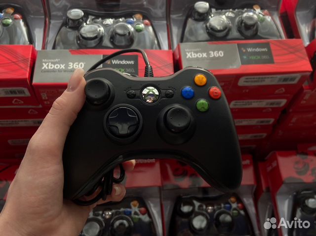 Геймпад xbox 360 проводной черный