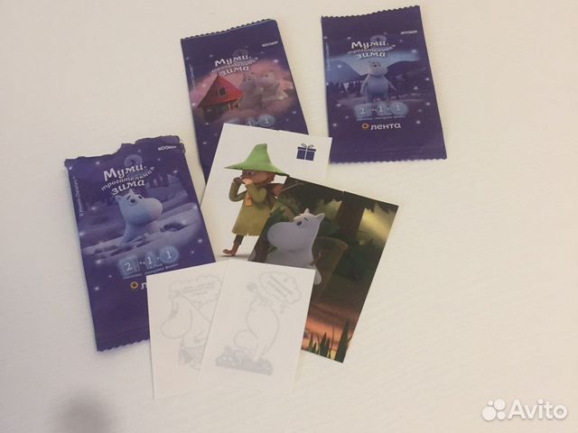 Лента: наклейки,татушки Муми-трогательная зима