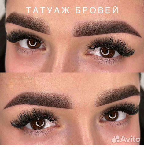 Волосковый татуаж бровей