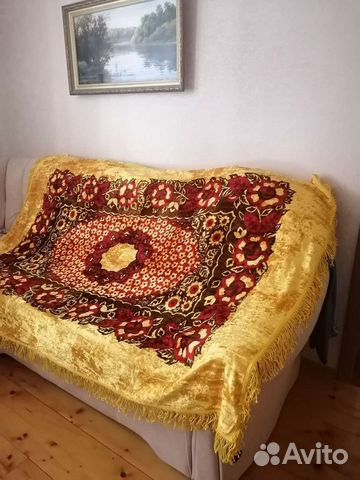 Скатерть покрывало плюшевая винтаж СССР
