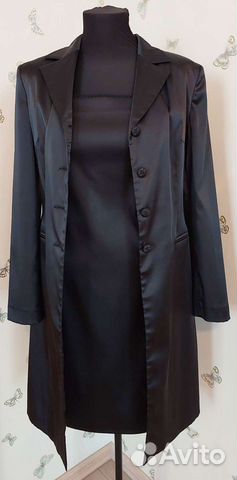 Черное платье с жакетом 44-46 р