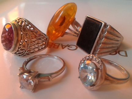 Кольца,серьги.Серебро.Винтаж