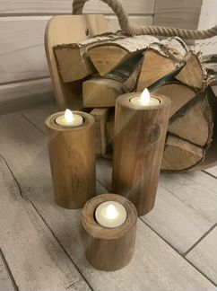 Подсвечник из дерева