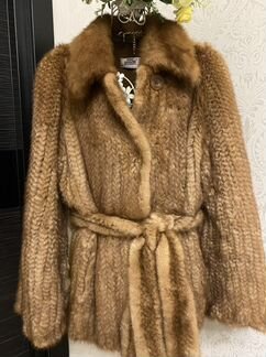 Шуба из вязанной норки