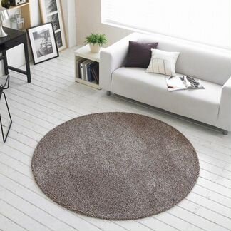 Коричневый круглый ворсовый ковер 170см
