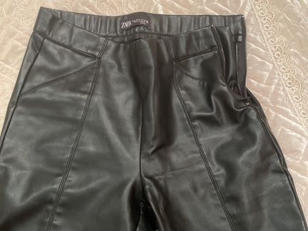 Кожаные брюки женские zara