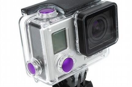 Фиолетовые кнопки для аквабокса gopro 3+ 4