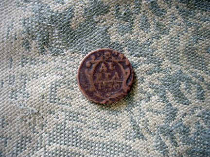 Монета Денга(пол-копейки) Елизаветинская 1750