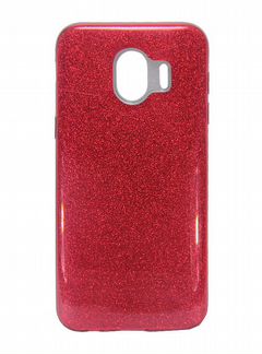 Чехол-накладка для Samsung J400 J4 2018 jzzs Shinny 3в1 TPU красная