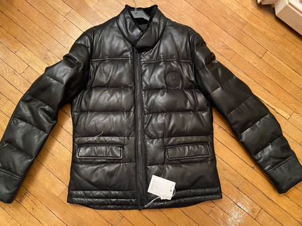 Кожаный пуховик новый
