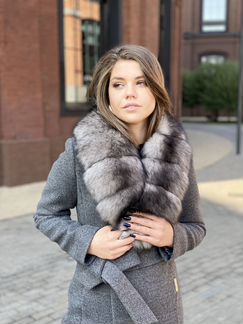 Пальто зимнее темно-серое